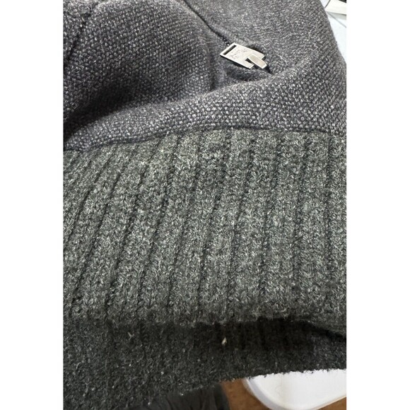 Retro Express Women's Wool Blend Bomber Jacket Charcoal Size S Full Zip Pockets - Picture 7 of 7